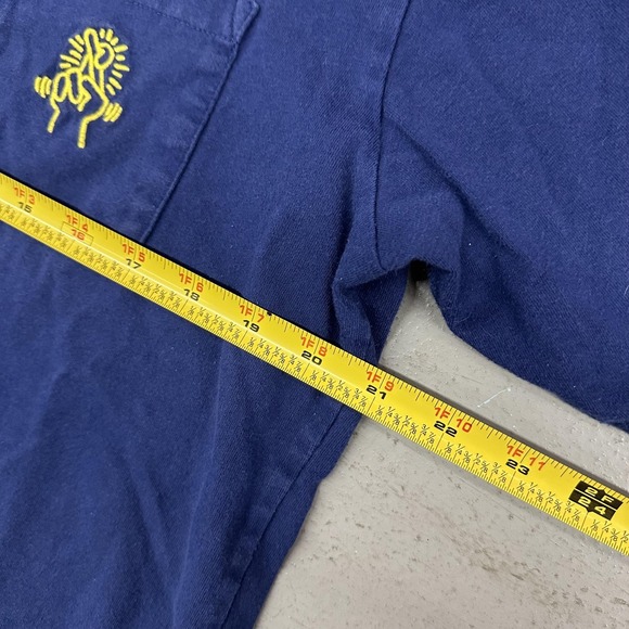 Uniqlo Keith Haring Shirt Mens Large Navy Blue Pocket Back Logo Graphic Tee - Picture 6 of 8